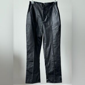 Princess Polly Black faux Leather Pants, size 4
